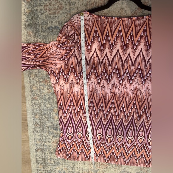 Bob Mackie Wearable Art Shirt Top Women Size 1X QVC Flare Sleeve Boho Blouse - Picture 11 of 11